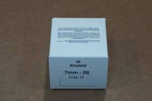 lot 408 image: 20 7mm-08 154 Gr SP Ammo