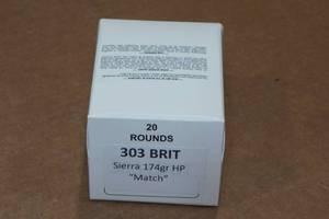 lot 412 image: 20 .303 British 174 Gr Sierra HP Match Ammo