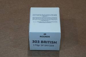 lot 414 image: 20 .303 British 174 Gr SP Spitzer Ammo