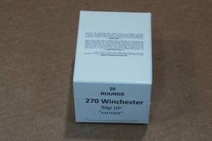 lot 420 image: 20 .270 Win 90 Gr HP Varmint Ammo