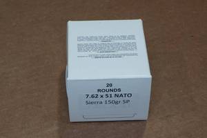 lot 431 image: 20 7.62 x 51mm (.308) 150 Gr Sierra SP Ammo