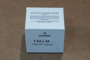 lot 434 image: 30 7.62 x 39mm 125 Gr HP Match Ammo