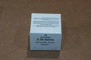 lot 441 image: 30 5.56mm 69 Gr Sierra HP BT Match Ammo