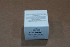 lot 443 image: 30 5.56mm 69 Gr Sierra HP BT Match Ammo