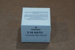 lot 446 image: 30 5.56mm 55 Gr Hornady FMJ BT Ammo