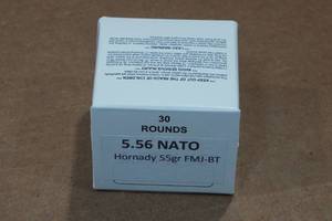 lot 447 image: 30 5.56mm 55 Gr Hornady FMJ BT Ammo