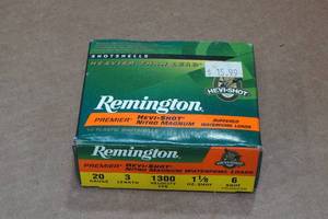lot 452 image: 10 Remington Premier Hevi-Shot 20 Ga 3 Nitro Magnum 6 Shot Shotshells