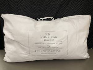 lot 4 image: Bokser Home Soft Feather Down King Pillow Set