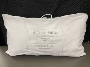 lot 25 image: Bokser Home Soft Down King Pillow - White Duck Down, 20x36in