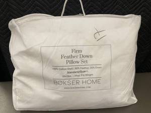 lot 34 image: Bokser Home Firm Feather Down Pillow Set StandardQueen