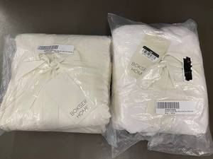 lot 68 image: BOKSER HOME French Linen Box Stitch Quilted Shams, 2 Sets