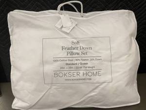 lot 81 image: Bokser Home Soft Feather Down Pillow Set - StandardQueen Size
