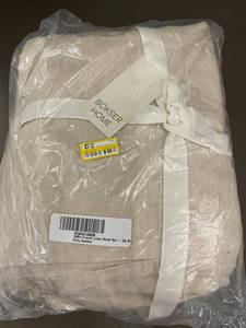 lot 86 image: Bokser Home 100 Percent French Linen Sheet Set - Cal King, Putty Heather