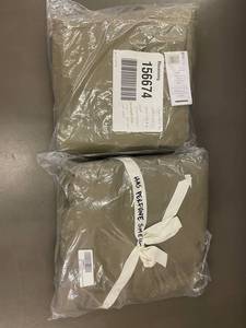 lot 92 image: French Linen and Cotton FullQueen Duvet Cover Set, Moss, As-Is