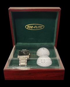 lot 49 image: Top Flite Watch and Golf Ball Set in Display Case