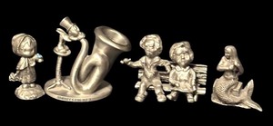 lot 68 image: Set of 4 Pewter Figurines Assorted Designs by Disney, Little Gallery and More