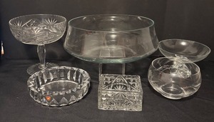 lot 78 image: Collection of Crystal and Clear Glass Bowls with Orrefors Ashtray