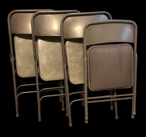 lot 90 image: Set of 4 Vintage Metal Folding Chairs