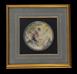 lot 103 image: Framed Asian Decorative Plate
