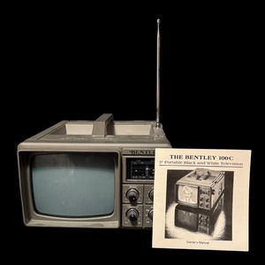 lot 106 image: Vintage Bentley 100C 5 Inch Portable Black and White Television with Manual