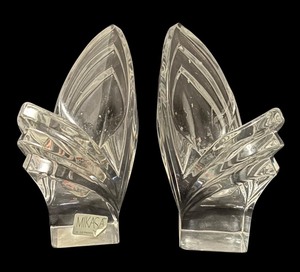 lot 126 image: Pair of Mikasa Crystal Art Deco Candle Holders