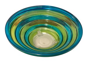lot 132 image: Painted Glass Ripple Footed Bowl