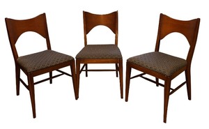 lot 140 image: Set of 3 Vintage Mid Century Modern Lenoir Chair Company Dining Chairs