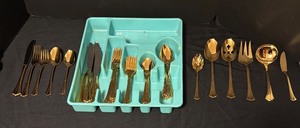 lot 141 image: Vintage Imperial 24K Gold Electroplated Flatware