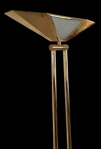 lot 146 image: Vintage Brass Art Deco Floor Lamp