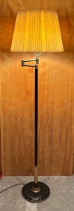 lot 153 image: Vintage 56-Inch Floor Lamp with Pleated Shade