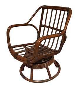 lot 155 image: Vintage Bamboo Swivel Chair