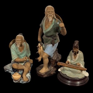 lot 215 image: Set of 3 Asian Style Ceramic Figurines