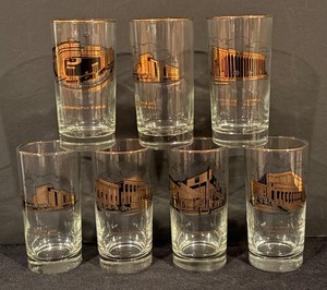 lot 257 image: Set of Vintage Minneapolis Historic Building Highball Glasses