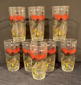 lot 290 image: Set of Vintage Pheasant Highball Glasses