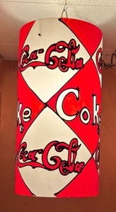 lot 301 image: Vintage Coca-Cola Hanging Chain Lamp, 15 Inch Fixture