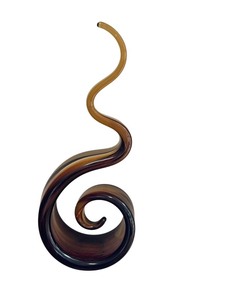 lot 21 image: SR - 12.5 Inch Hand Blown Art Glass Swirl Sculpture  Murano Style Art Glass Swirl Sculpture