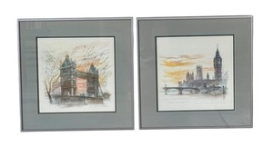 lot 27 image: SR - Pair of Framed 1976 Mads Stage London Prints