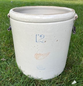 lot 13 image: Red Wing 12 Gallon Stoneware Crock with Handles