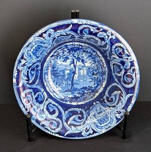 lot 273 image: Large Blue and White Stone China Bowl