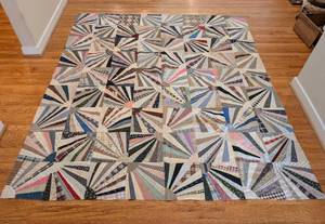 lot 177 image: Vintage Unfinished Patchwork Quilt