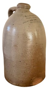 lot 40A image: LLR -Vintag  C. A. Norton & Co. Wine Merchants 1 Gallon Stoneware Pottery Jug
