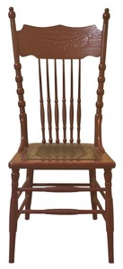 lot 129 image: BR1 - Vintage Wooden Spindle-Back Chair with Decorative Carving