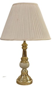 lot 144 image: LLR - Vintage Gold and White Table Lamp