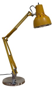 lot 186 image: LLR - Vintage Yellow Adjustable Table Lamp by E-lectrix Inc, 26 Inch