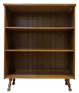 lot 193 image: LO - Vintage Wooden Bookshelf with 3 Shelves