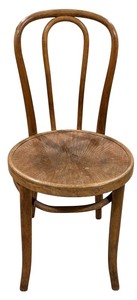 lot 195 image: BR1 - Vintage Wooden Dining Chair with Curved Backrest