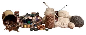 lot 202 image: BR2 - Large Collection of Sewing Supplies with Yarn, Buttons, Thread, and Accessories