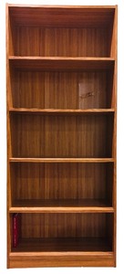 lot 231 image: Vintage Wood Bookcase with 6 Shelves and Particle Back