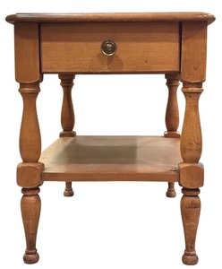 lot 235 image: LLR - Vintage Wooden End Table with Drawer and Shelf