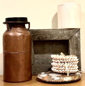 lot 242 image: LLR - Home Decor Collection with Vintage Wall Hanging, Small Shade, Container, and Coasters